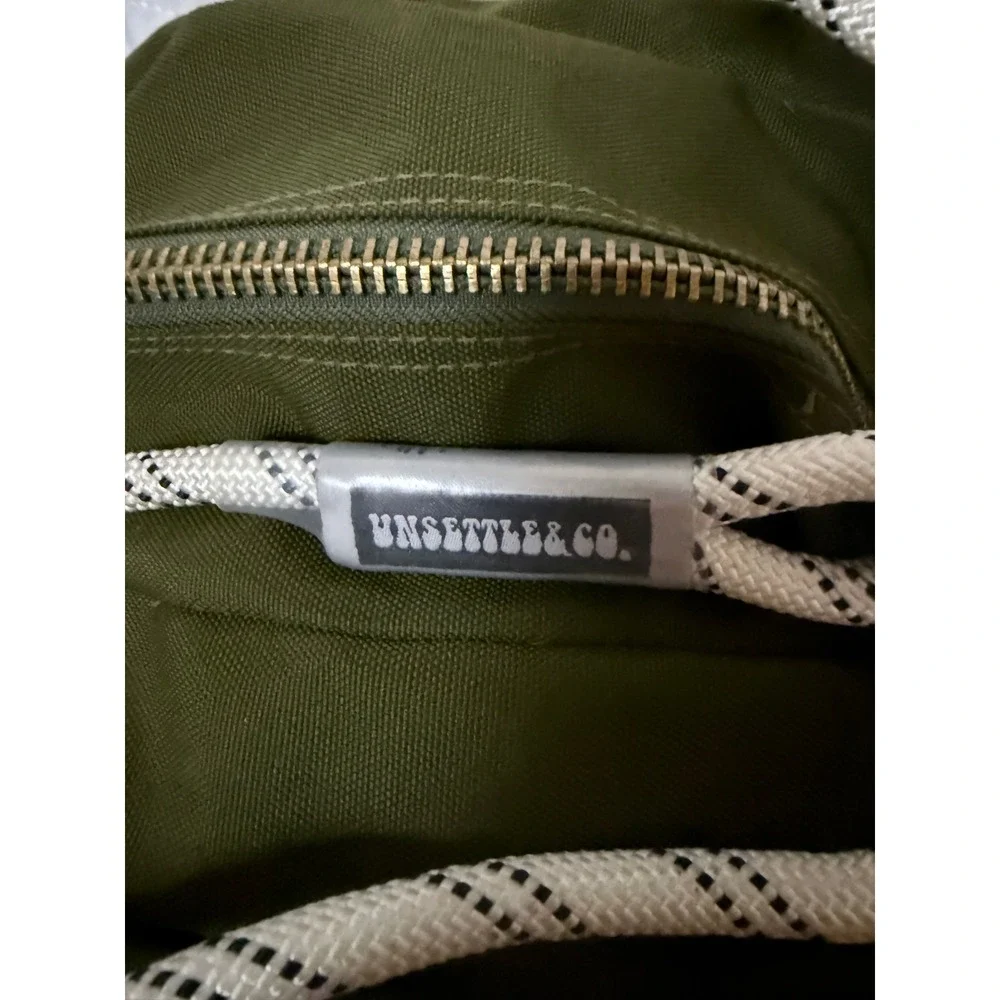 Unsettle & Co Commuter Bag Olive Green Canvas Rope Strap Carabiner Crossbody